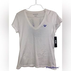 True Religion Women’s V Tee White Shirt
